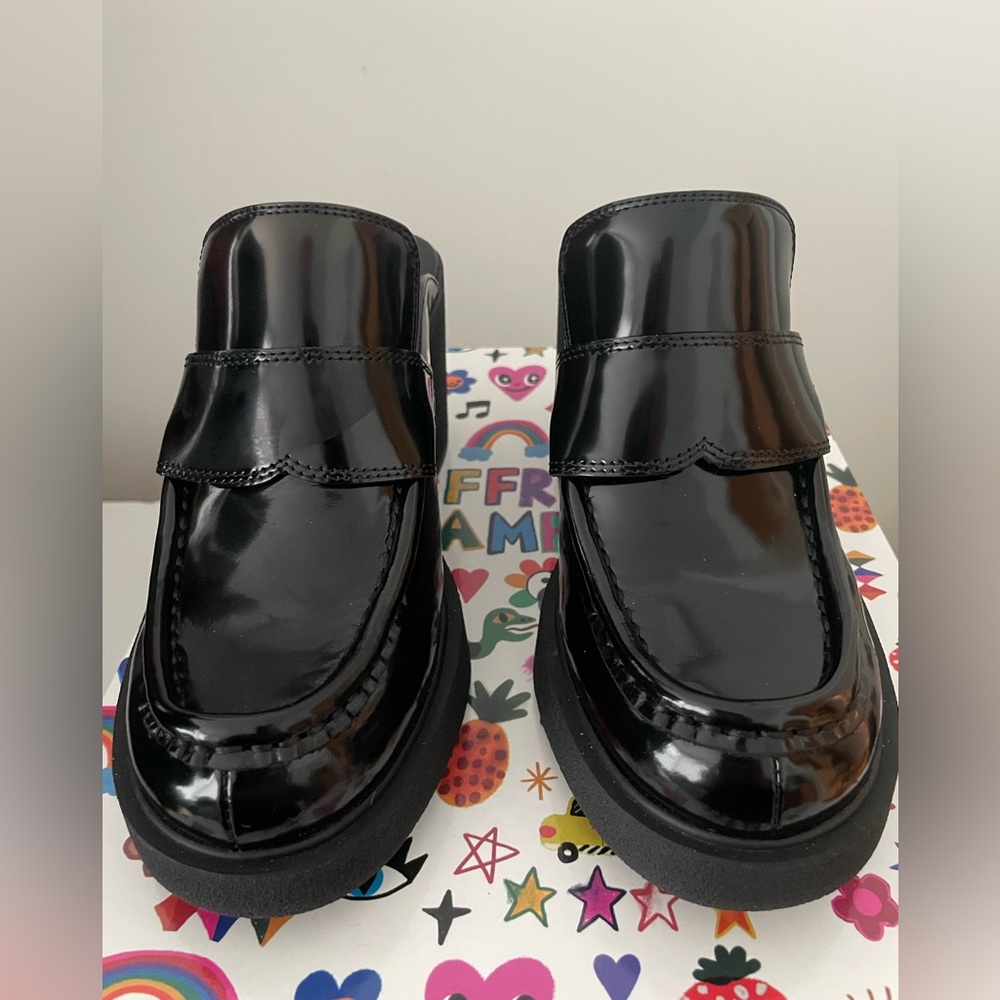 Jeffrey Campbell Black Patent Kerri Loafer Mules. Size 5.5. New with tags & box! - Picture 10 of 12
